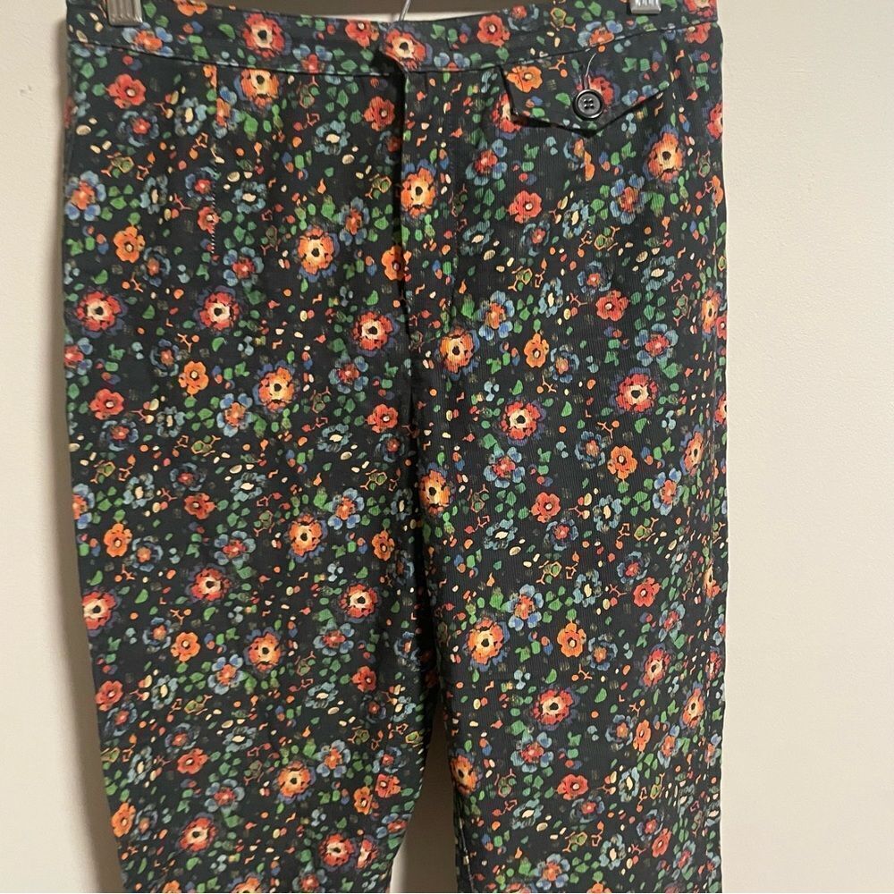 Isabel Marant Flower Floral Ribbed Trouser Pant 100% Cotton- Size 36 (US 4) - Picture 3 of 15